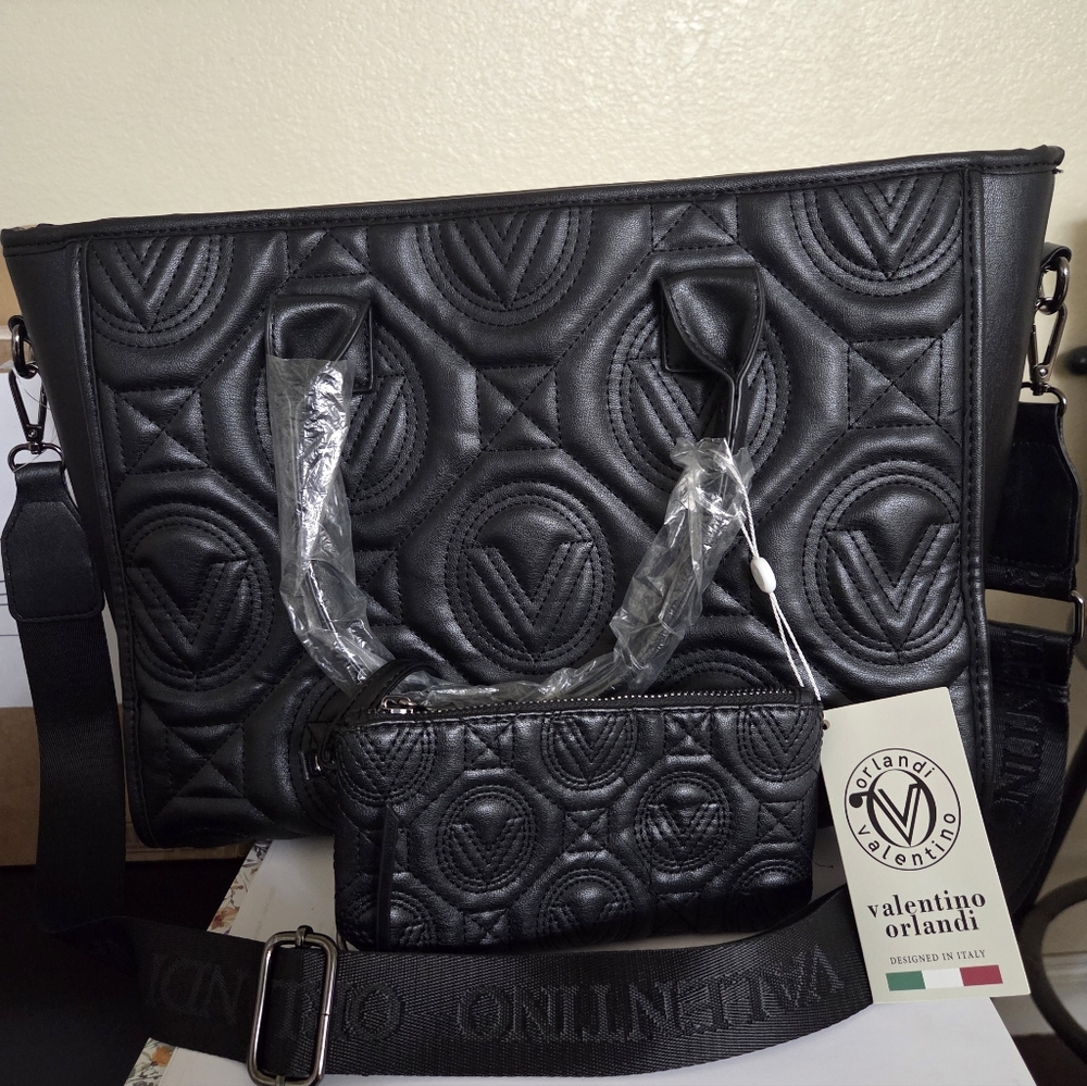 NWT - Valentino Orlandi Large Tote With Matching Pouch